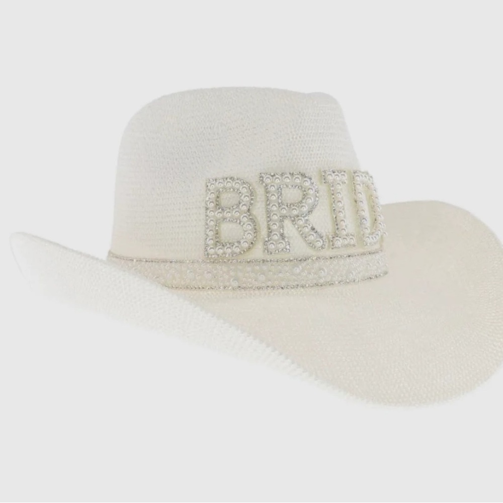C.C White Rhinestone 'Bride' Cowboy Hat - Picture 3 of 10